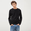 Pull col rond manches longues noir homme