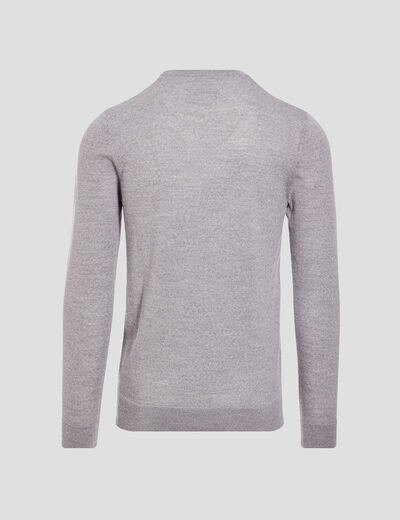 Pull 100% laine mérinos gris foncé homme