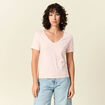 T-shirt manches courtes rose clair femme