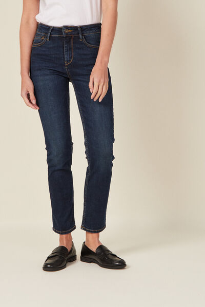 Jeans regular 7/8ème denim brut femme