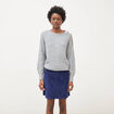 Pull droit col rond manches longues gris femme