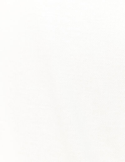 Polo cintr&eacute; en coton manches courtes blanc homme