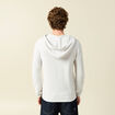 Pull fin en coton &agrave; capuche ecru homme