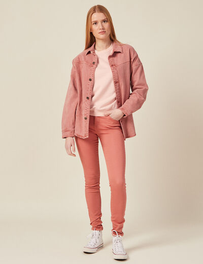 Pantalon Audrey - skinny push up rose poudrée femme
