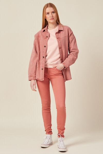 Pantalon Audrey - skinny push up rose poudrée femme