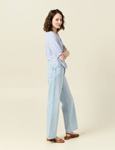 Blouse manches 3/4 ecru femme
