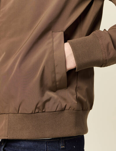 Blouson teddy éco-responsable marron homme