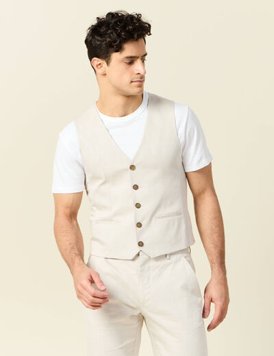 Veston sans manches sable homme