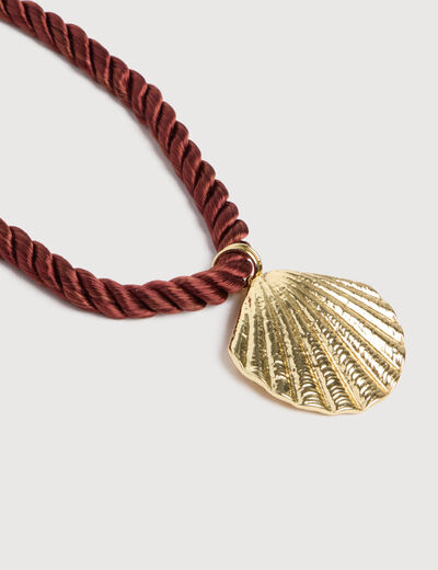 Collier marron cognac femme