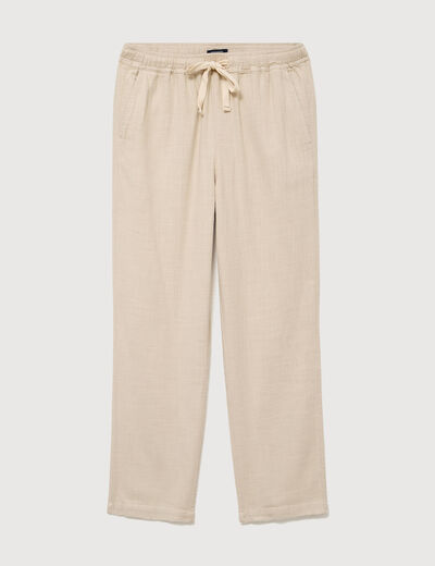 Pantalon straight en coton sable homme