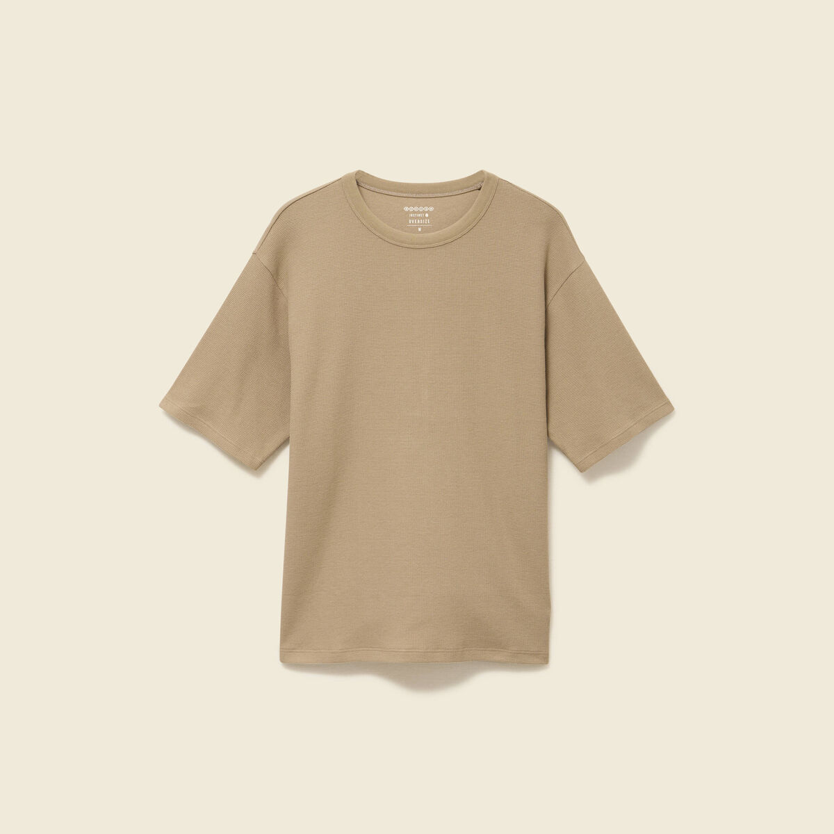 T-shirt ample en coton manches courtes beige fonce homme