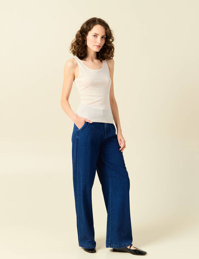 Débardeur femme uni col arrondi Instinct beige femme