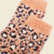 Chaussettes d'intérieur marron cognac femme