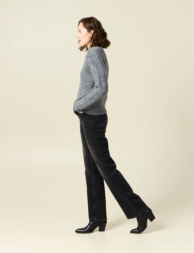 Pull manches longues gris clair femme