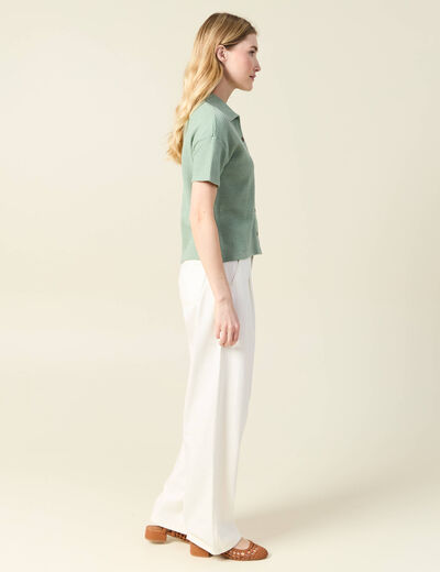 Polo éco-responsable vert kaki femme