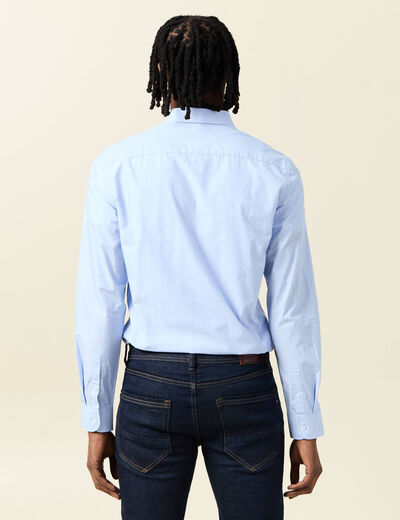 Chemise manches longues bleu homme