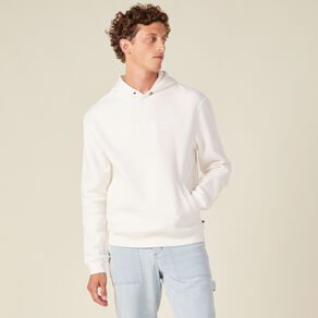 Sweat à capuche ecru homme