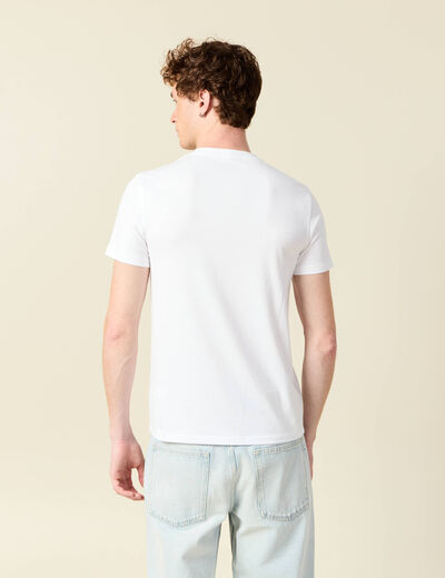 T-shirt col V homme Instinct blanc homme