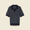 Polo ample en coton manches courtes bleu marine homme