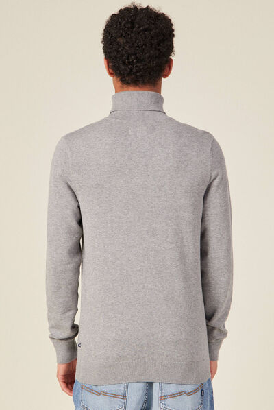 Pull manches longues gris foncé homme