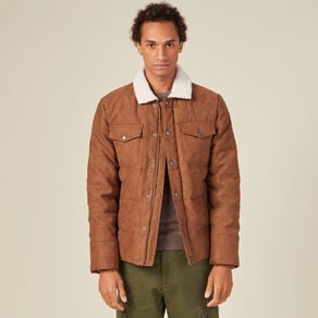 doudoune suedine droite marron homme Doudoune suédine droite marron homme
