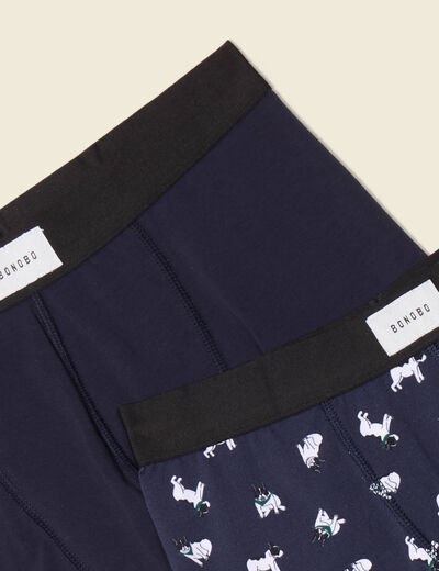 Lot 2 boxers bleu marine homme