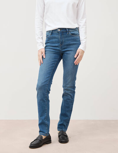 Jeans slim taille haute denim stone femme