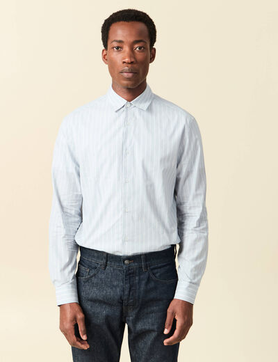 Chemise boyfriend en coton bleu clair homme