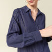 Chemise manches longues fluide bleu marine femme