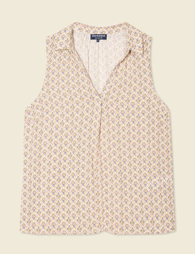 Blouse sans manches blanc femme
