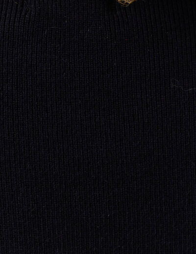 Pull sans manches col en V bleu marine femme