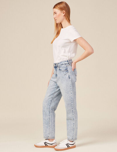 Jeans boyfriend 7/8ème denim snow bleu femme