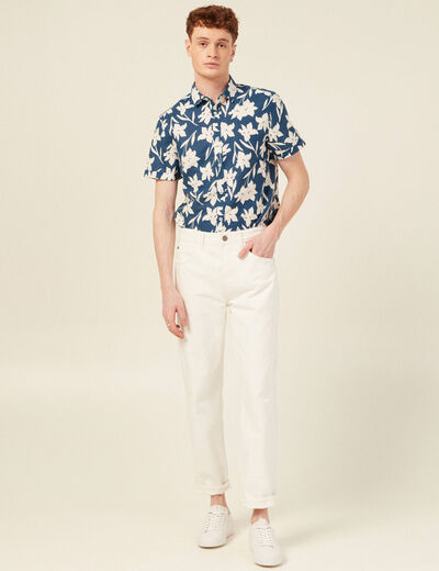 Chemise manches courtes bleu homme