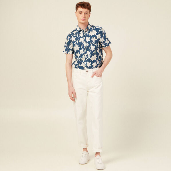 Chemise manches courtes bleu homme