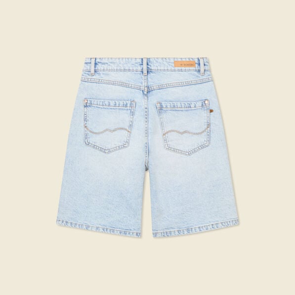 bermuda droit en jean denim snow bleu femme Bermuda droit en jean denim snow bleu femme