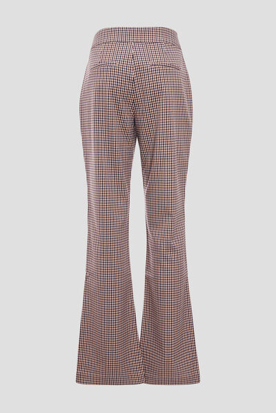 Pantalon flare avec boutons bleu marine femme