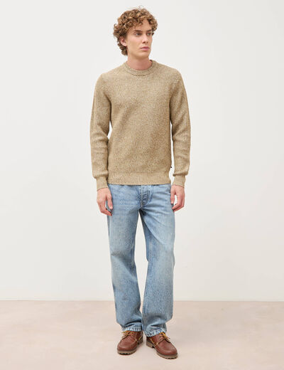 Pull manches longues camel homme