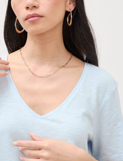 T-shirt manches courtes bleu ciel femme