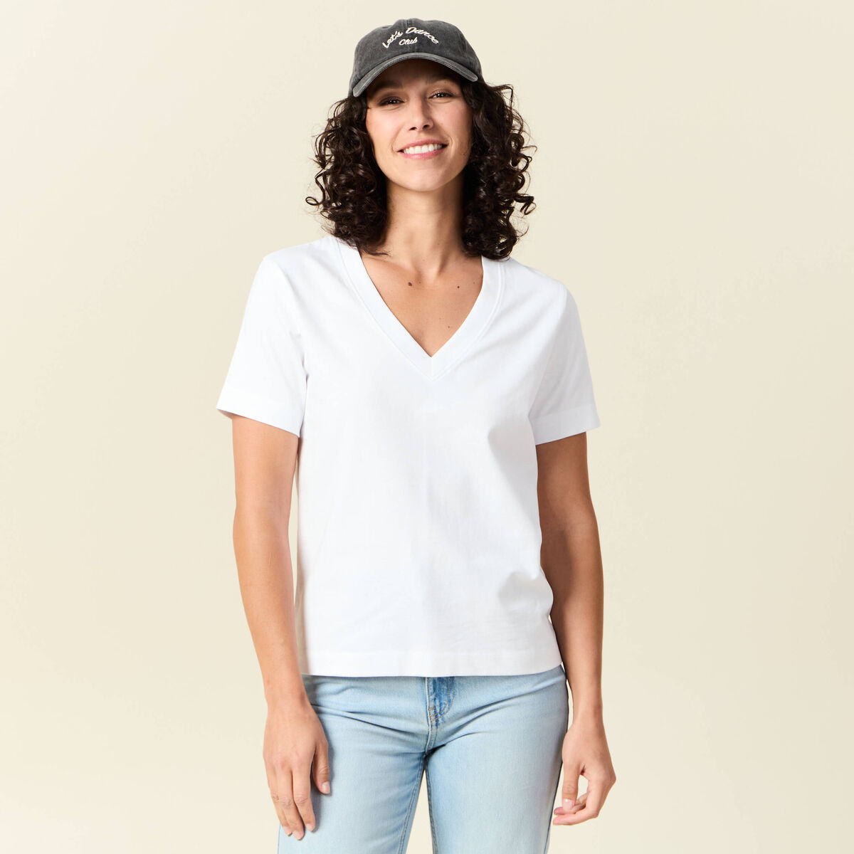 T-shirt manches courtes blanc femme