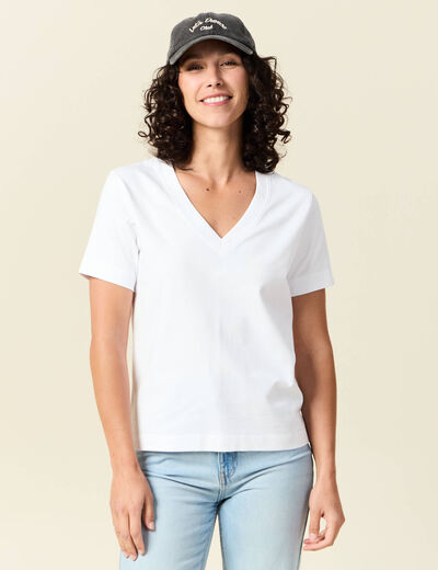 T-shirt manches courtes blanc femme