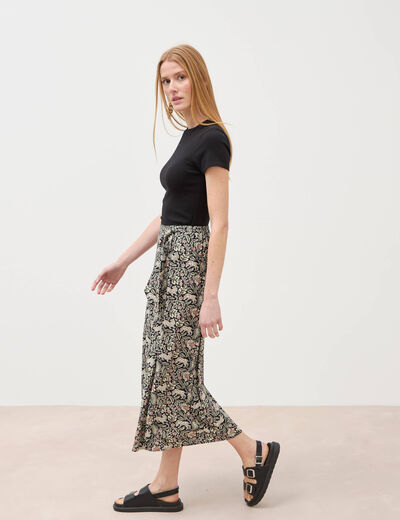 Jupe fluide noir femme