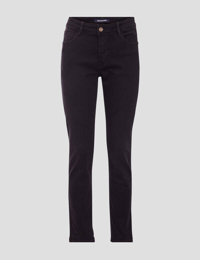 Jeans girlfriend taille haute denim noir femme