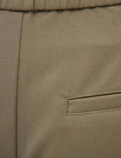 Pantalon large taille haute fluide camel femme