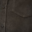 Chemise col classique en velours vert kaki homme