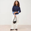 Pull manches longues bleu marine femme