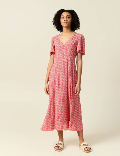 Robe longue éco-responsable rouge femme