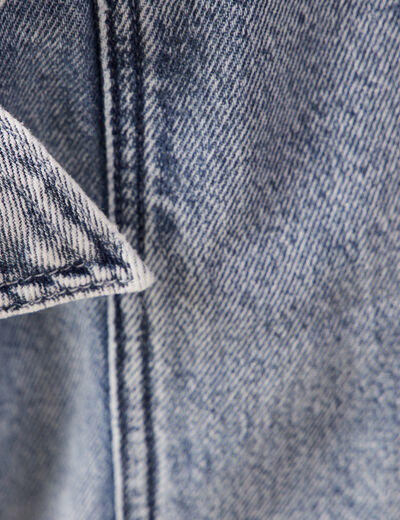 Jeans paperbag ceinturé denim snow bleu femme