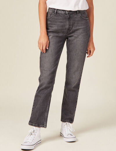 Jeans slim 7/8ème denim gris femme