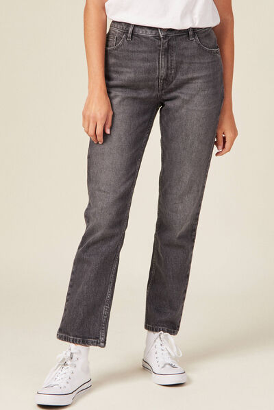Jeans slim 7/8ème denim gris femme