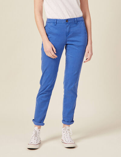 Pantalon chino Instinct bleu electrique femme